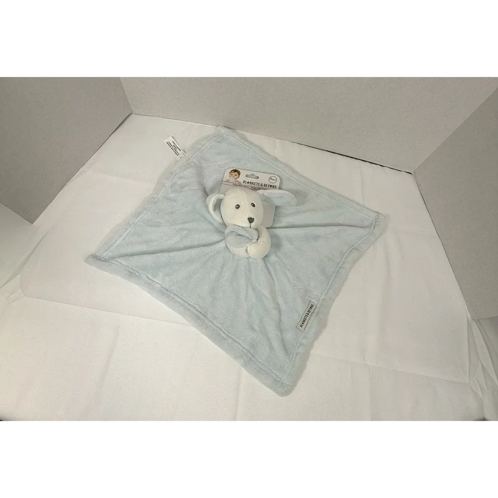 Blankets & Beyond Blue Puppy Dog Baby Security Blanket 15x14 Adorable Nunu Lovey
